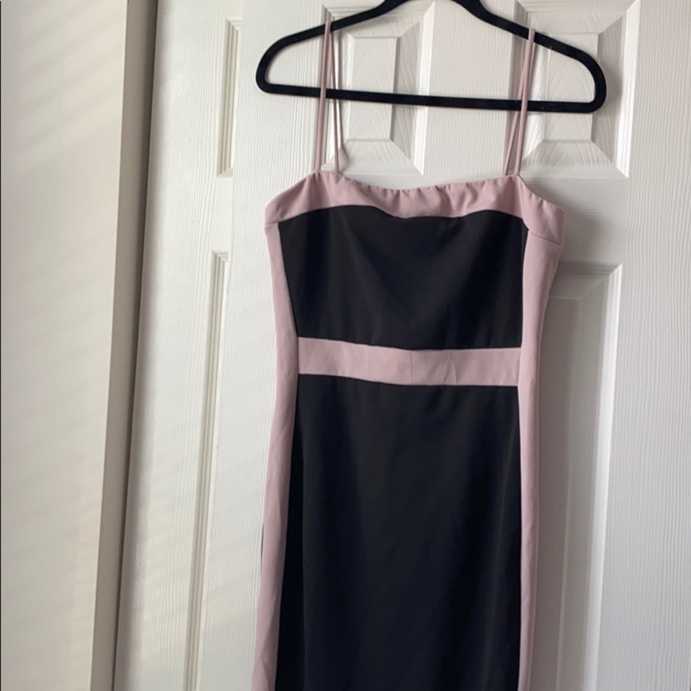 Black and nude bodycon dress